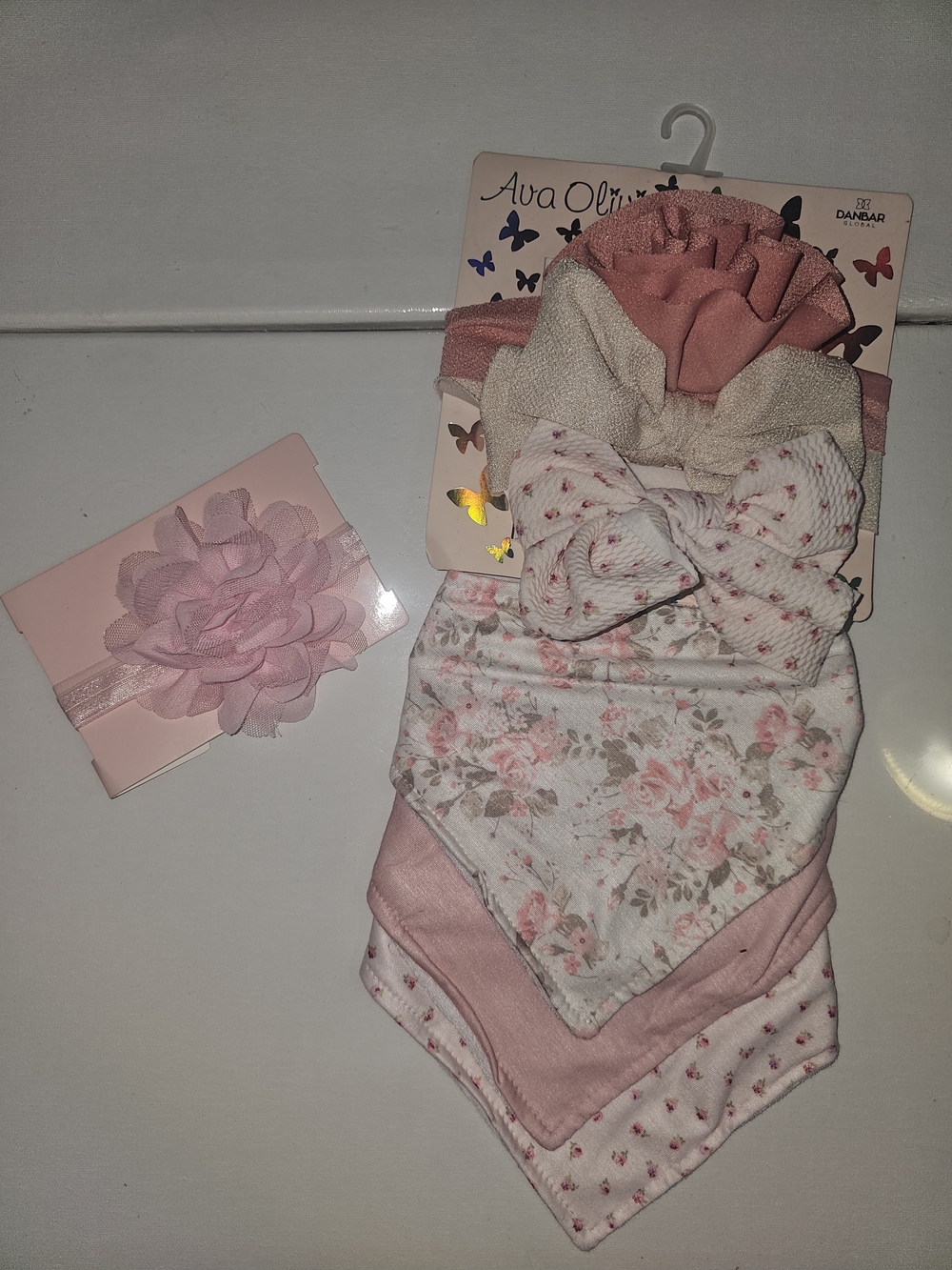 Ava Olivia Baby Bandana Bibs and Headband Set Nwt